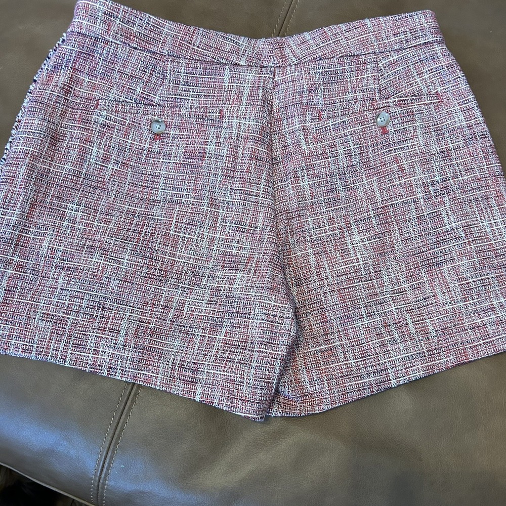 Banana Republic Women's Shorts Size 4 Red Tweed Fringe Accent NWT - Picture 7 of 10